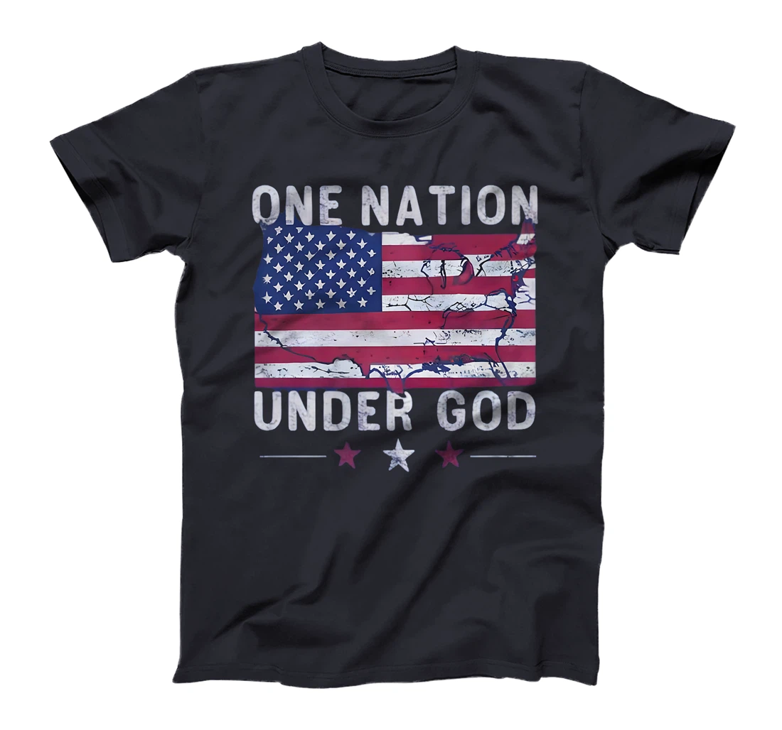 One Nation Under God 4th Of July America USA Christian Jesus Premium T-Shirt