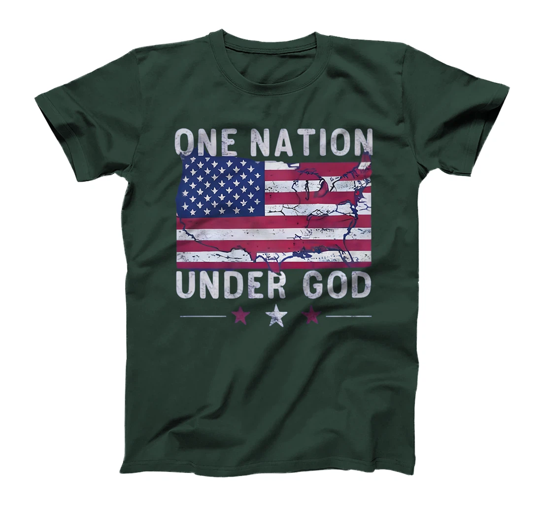 One Nation Under God 4th Of July America USA Christian Jesus Premium T-Shirt