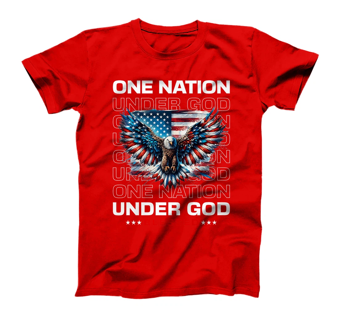 One Nation Under God: Proud USA Flag Patriotic American Premium T-Shirt
