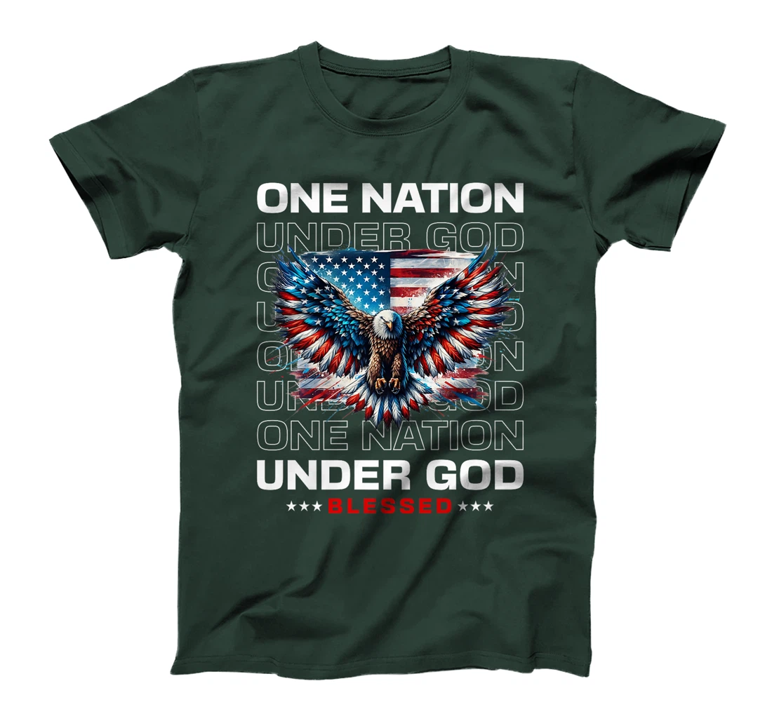 One Nation Under God: Proud USA Flag Patriotic American Premium T-Shirt