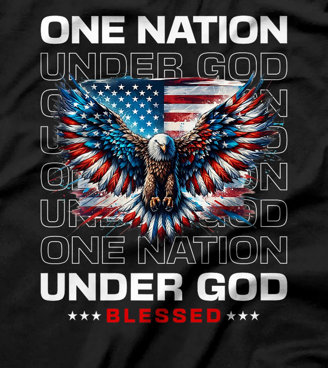 One Nation Under God: Proud USA Flag Patriotic American Premium T-Shirt