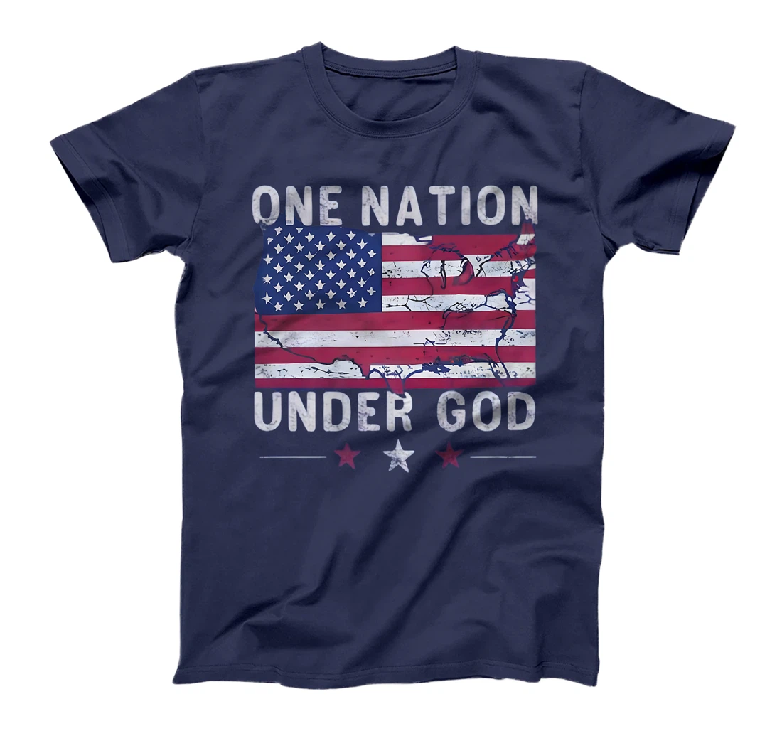 One Nation Under God 4th Of July America USA Christian Jesus Premium T-Shirt