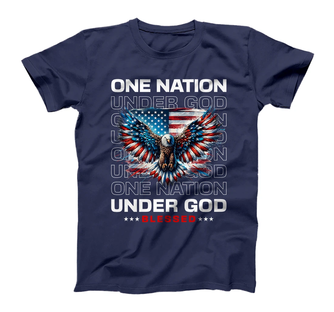 One Nation Under God: Proud USA Flag Patriotic American Premium T-Shirt