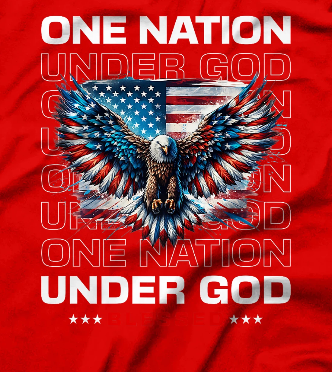 One Nation Under God: Proud USA Flag Patriotic American Premium T-Shirt