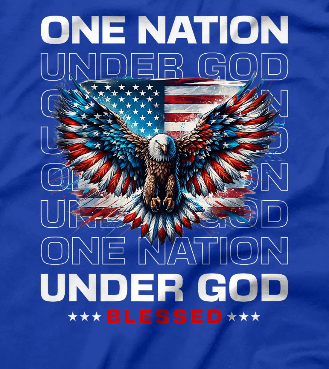 One Nation Under God: Proud USA Flag Patriotic American Premium T-Shirt