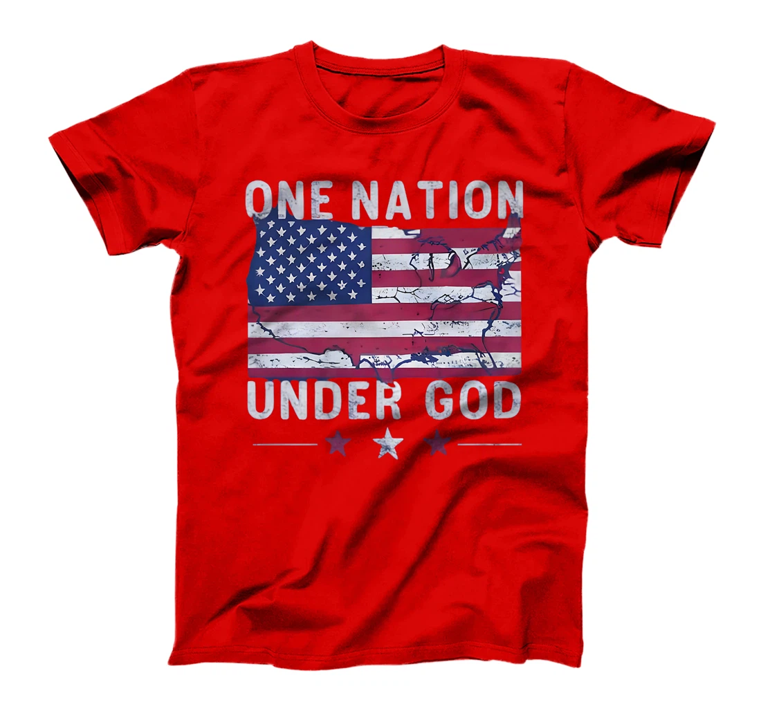 One Nation Under God 4th Of July America USA Christian Jesus Premium T-Shirt