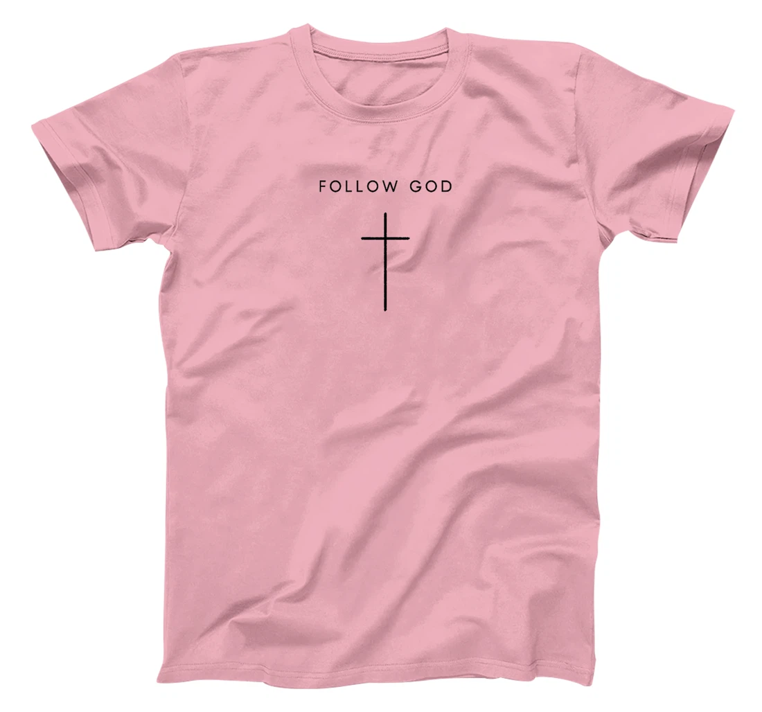 Follow God Cross - Minimalist Christian Religious Jesus Premium T-Shirt