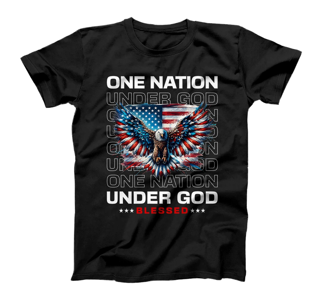 One Nation Under God: Proud USA Flag Patriotic American Premium T-Shirt