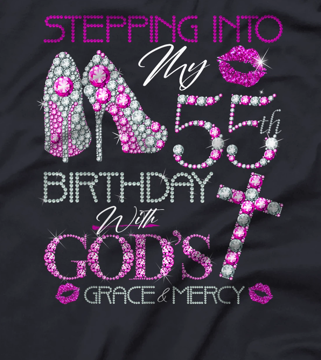 Stepping into my 55th birthday with gods grace and mercy T-Shirt