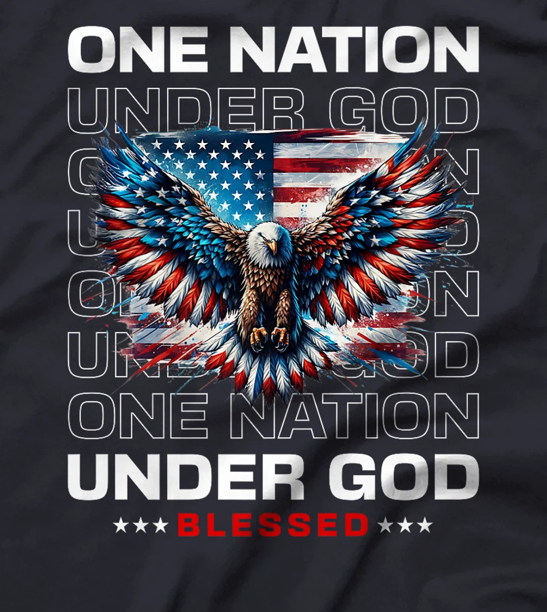 One Nation Under God: Proud USA Flag Patriotic American Premium T-Shirt