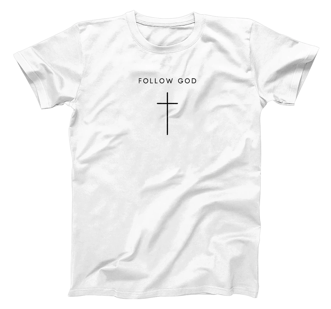 Follow God Cross - Minimalist Christian Religious Jesus Premium T-Shirt