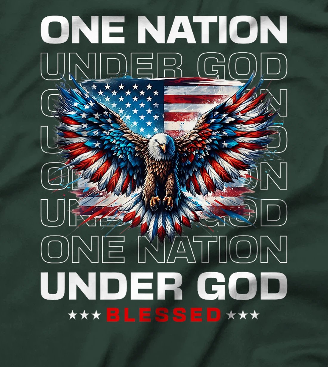 One Nation Under God: Proud USA Flag Patriotic American Premium T-Shirt
