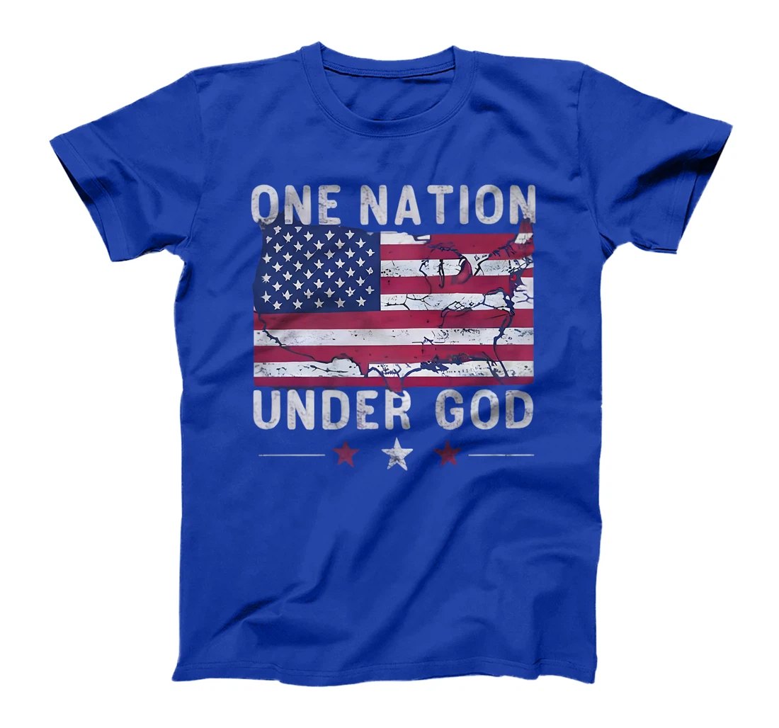One Nation Under God 4th Of July America USA Christian Jesus Premium T-Shirt