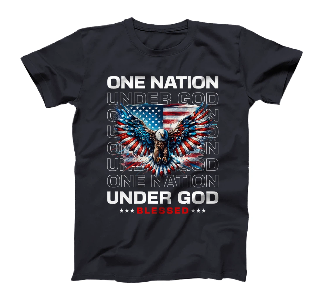 One Nation Under God: Proud USA Flag Patriotic American Premium T-Shirt