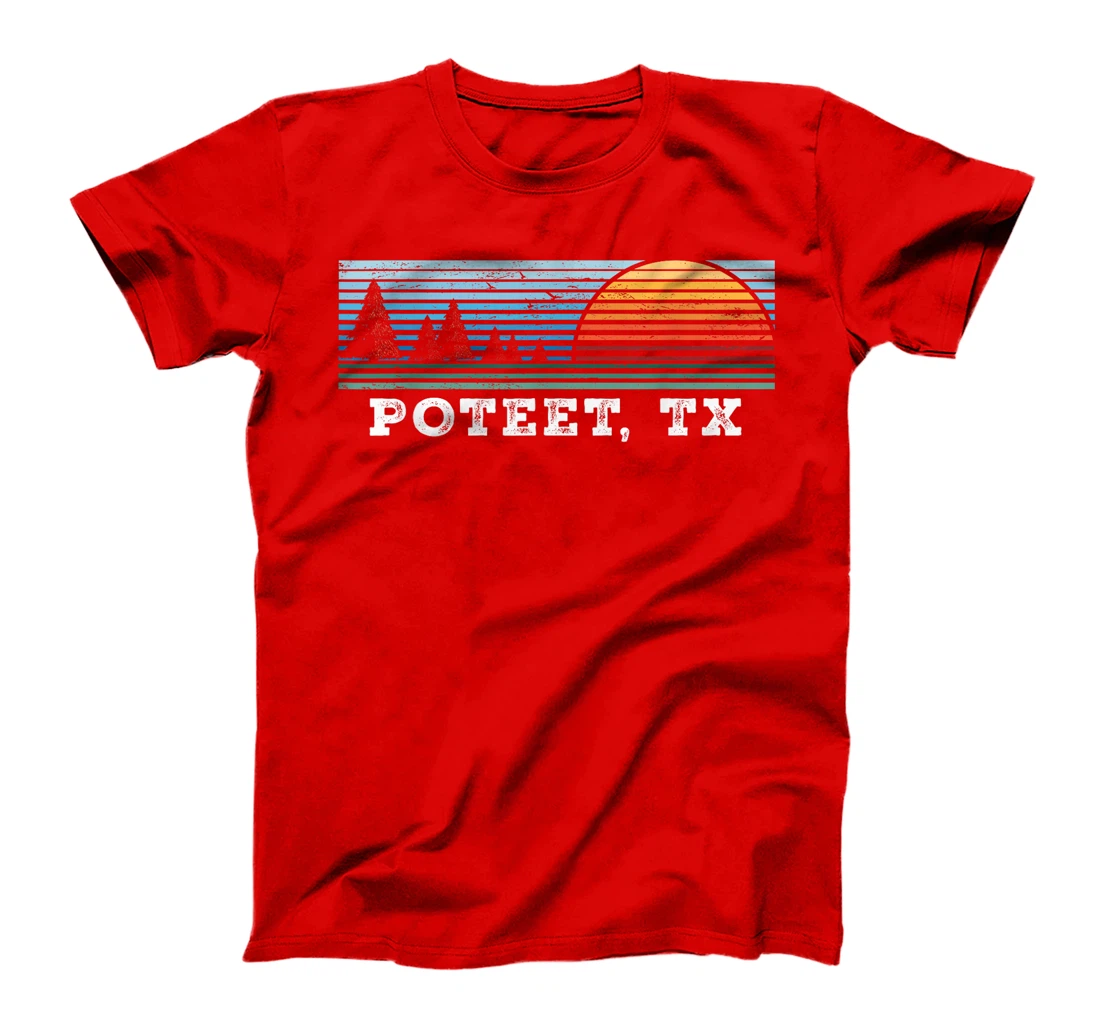 Retro Sunset Stripes Poteet, Texas T-Shirt