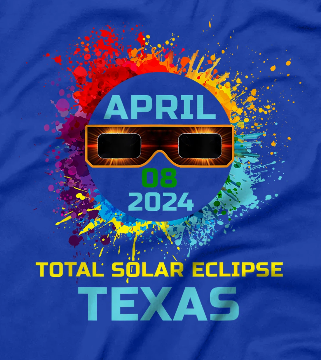 Total Solar Eclipse Texas 2024 Colorful Eclipse 04 08 24 T-Shirt