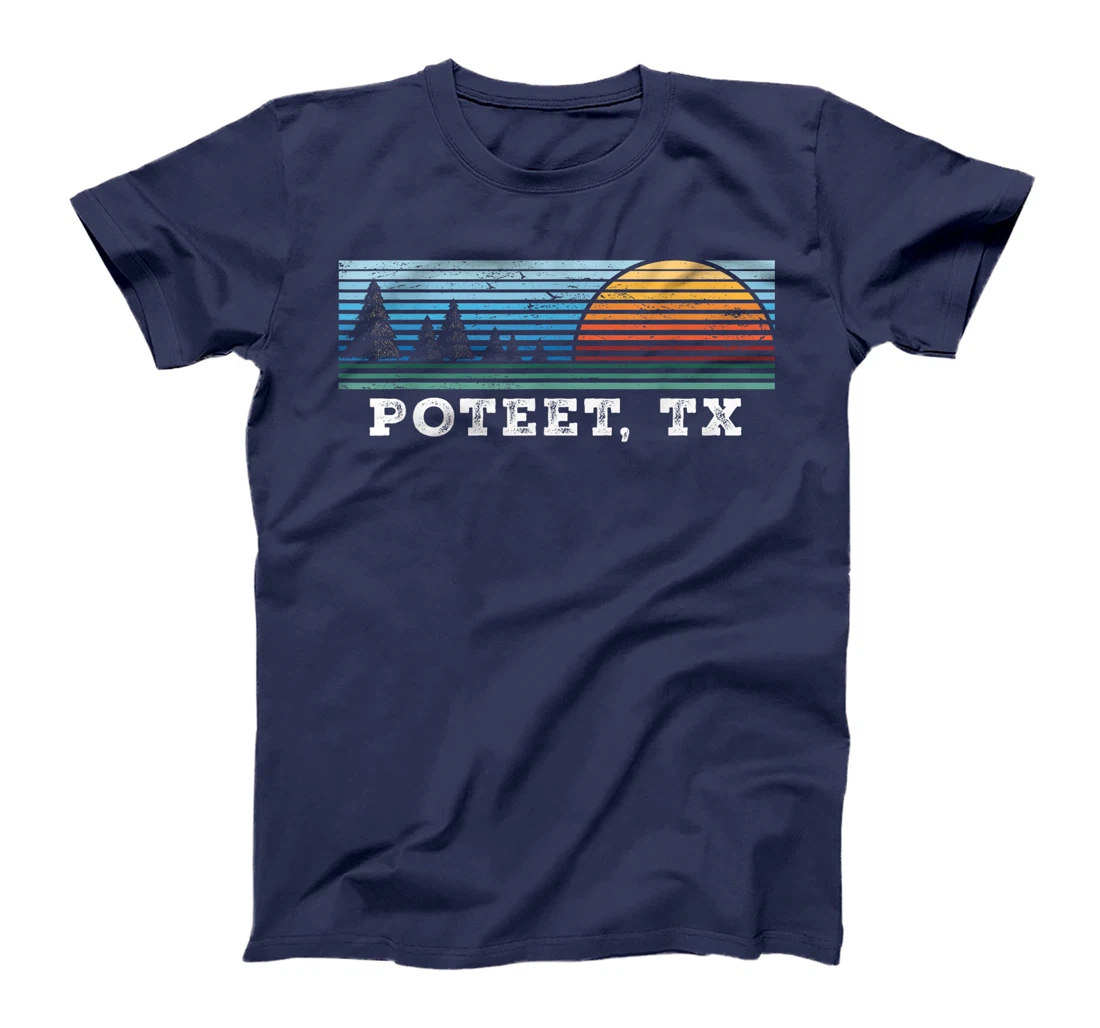 Retro Sunset Stripes Poteet, Texas T-Shirt