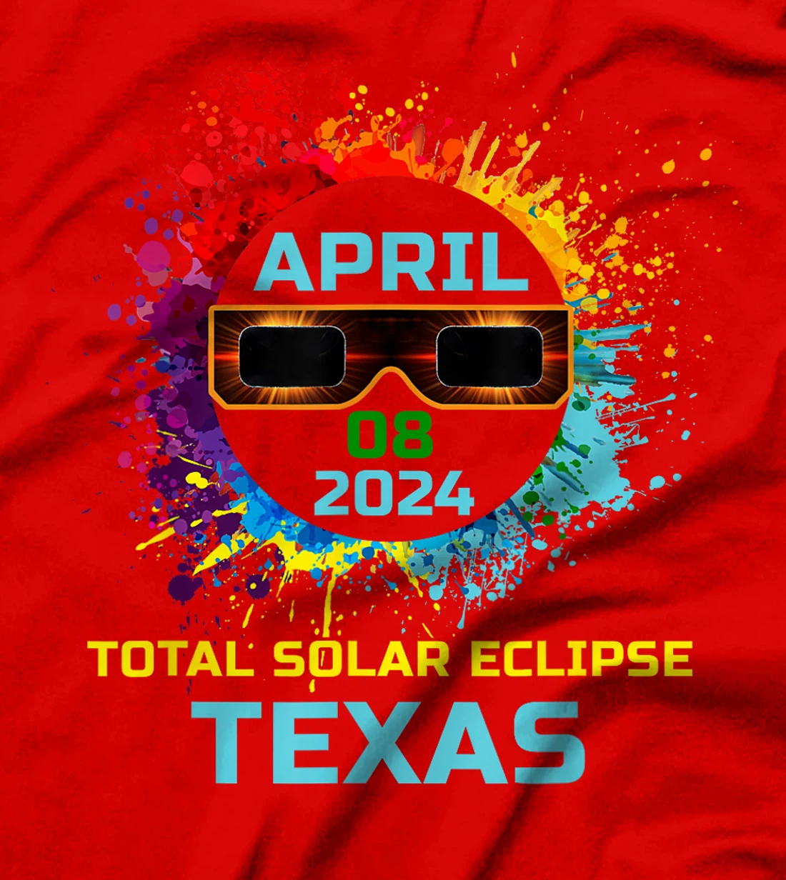 Total Solar Eclipse Texas 2024 Colorful Eclipse 04 08 24 T-Shirt
