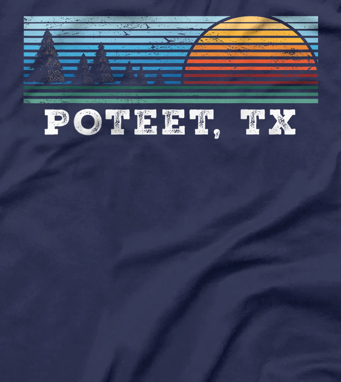 Retro Sunset Stripes Poteet, Texas T-Shirt