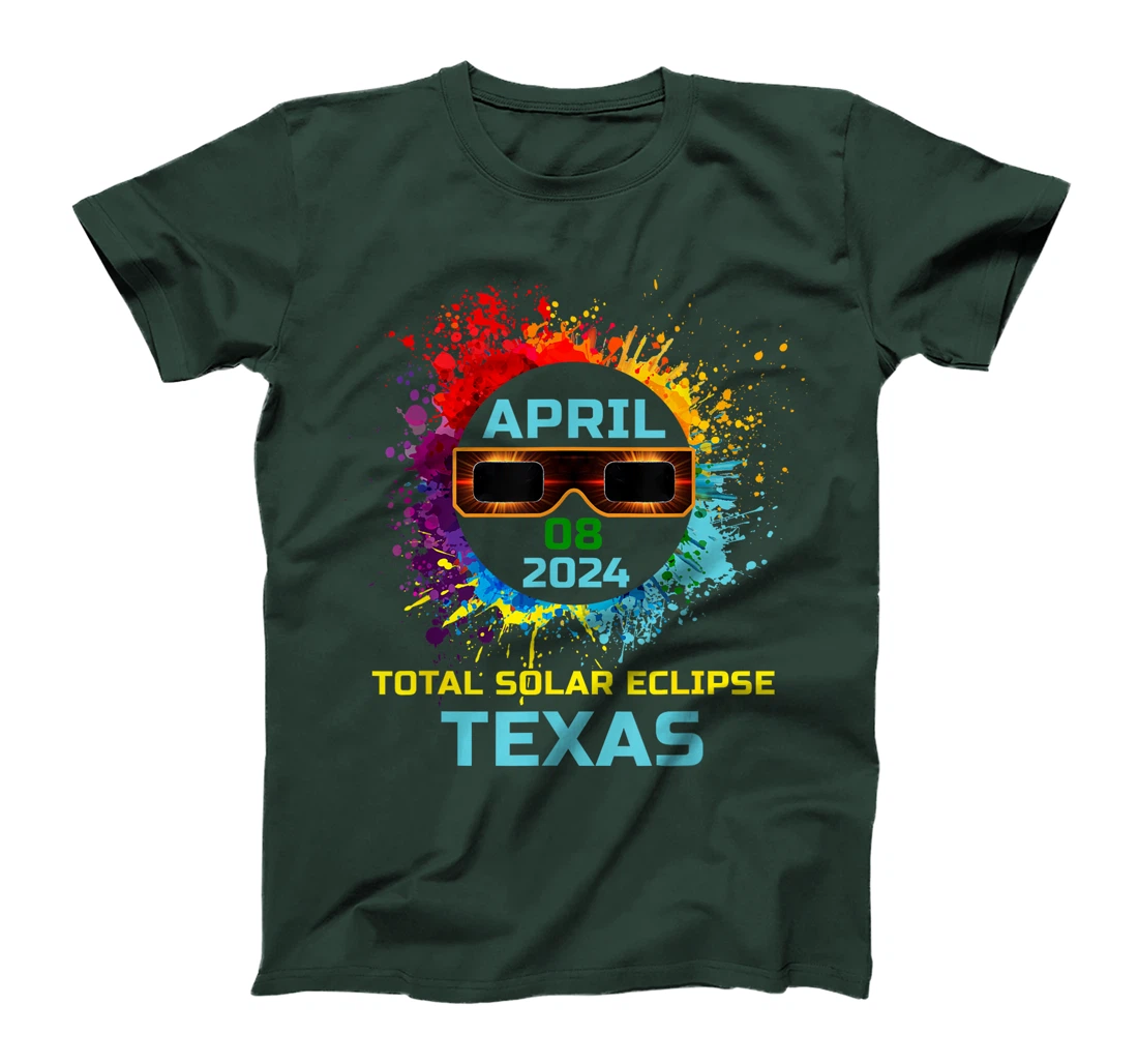 Total Solar Eclipse Texas 2024 Colorful Eclipse 04 08 24 T-Shirt