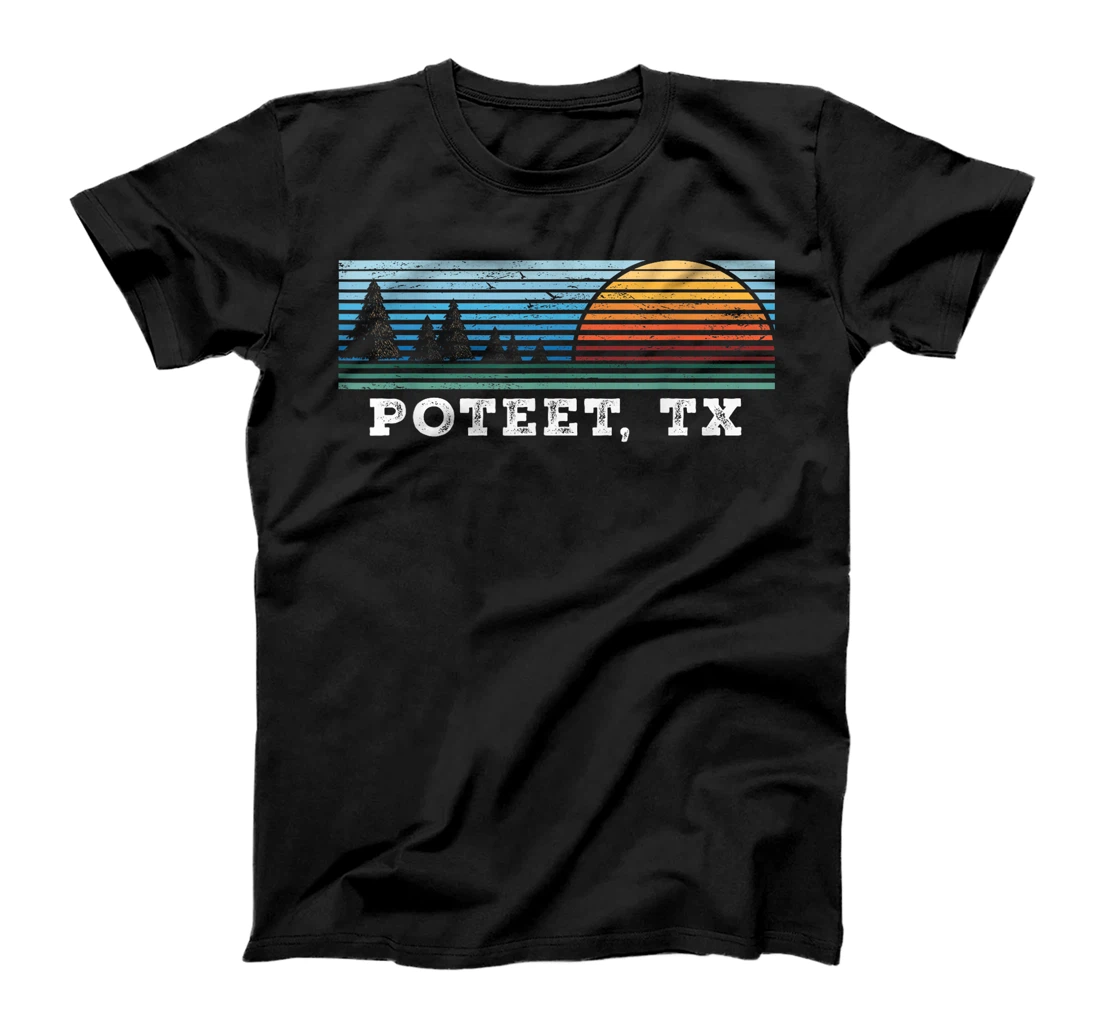 Retro Sunset Stripes Poteet, Texas T-Shirt