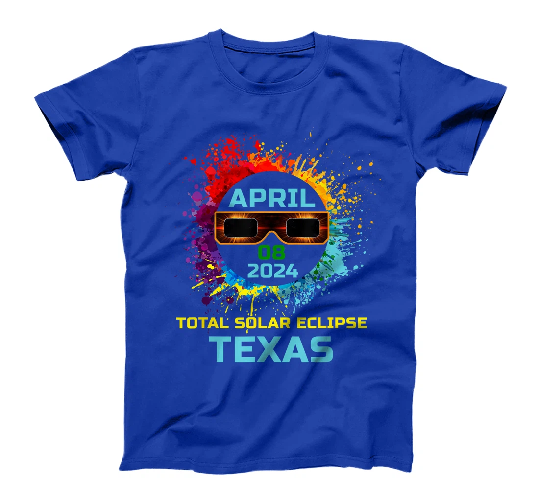 Total Solar Eclipse Texas 2024 Colorful Eclipse 04 08 24 T-Shirt