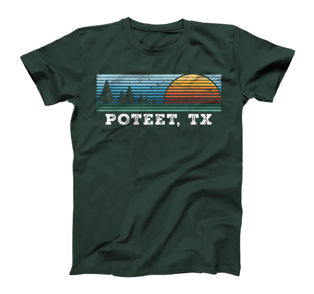 Retro Sunset Stripes Poteet, Texas T-Shirt