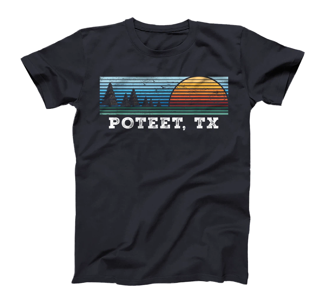 Retro Sunset Stripes Poteet, Texas T-Shirt