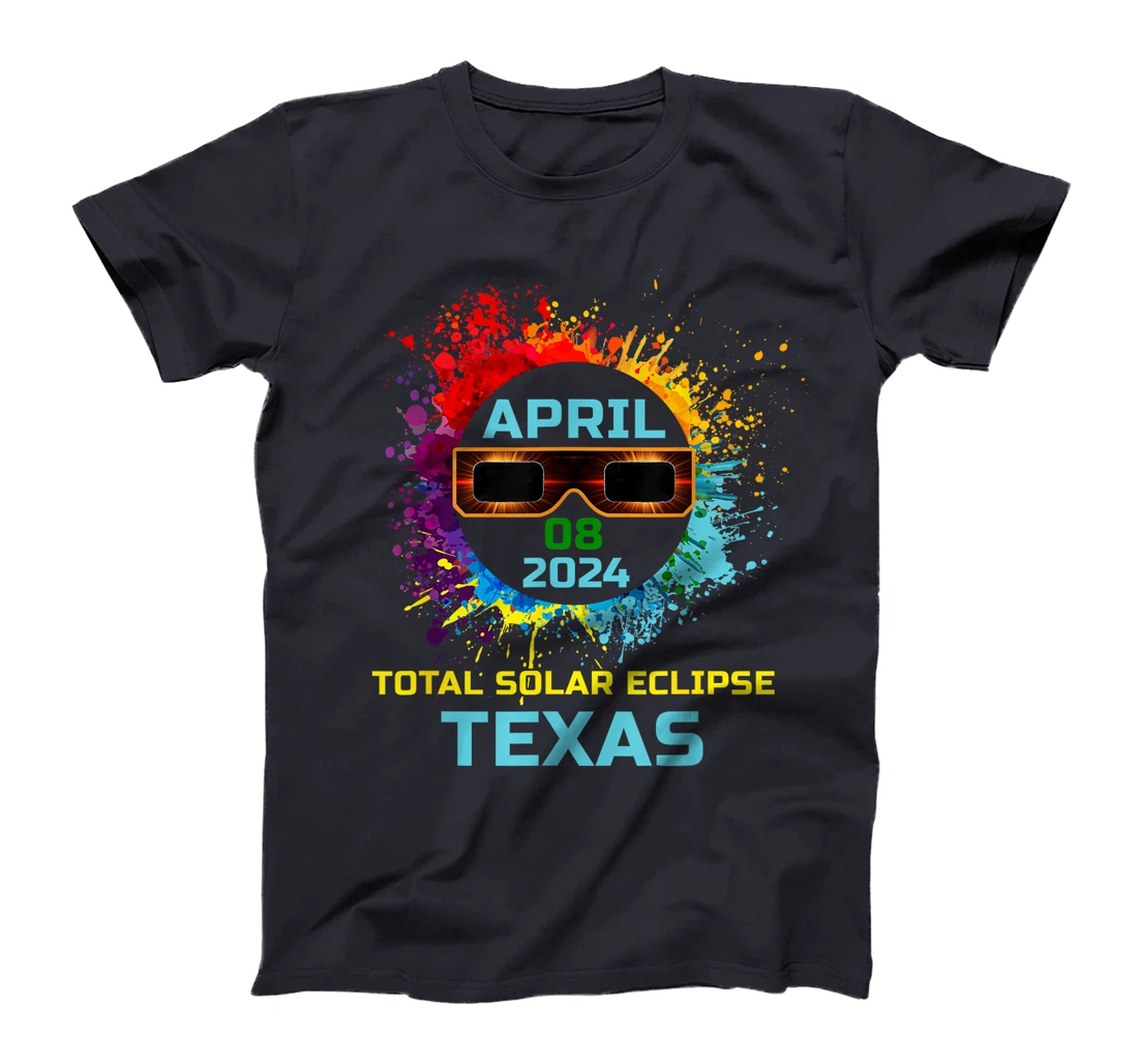 Total Solar Eclipse Texas 2024 Colorful Eclipse 04 08 24 T-Shirt