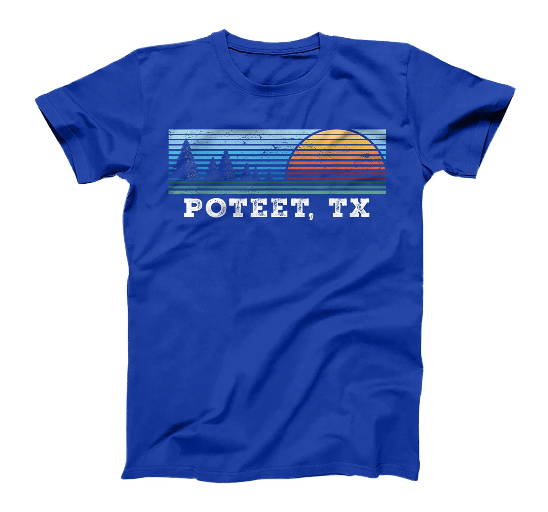Retro Sunset Stripes Poteet, Texas T-Shirt