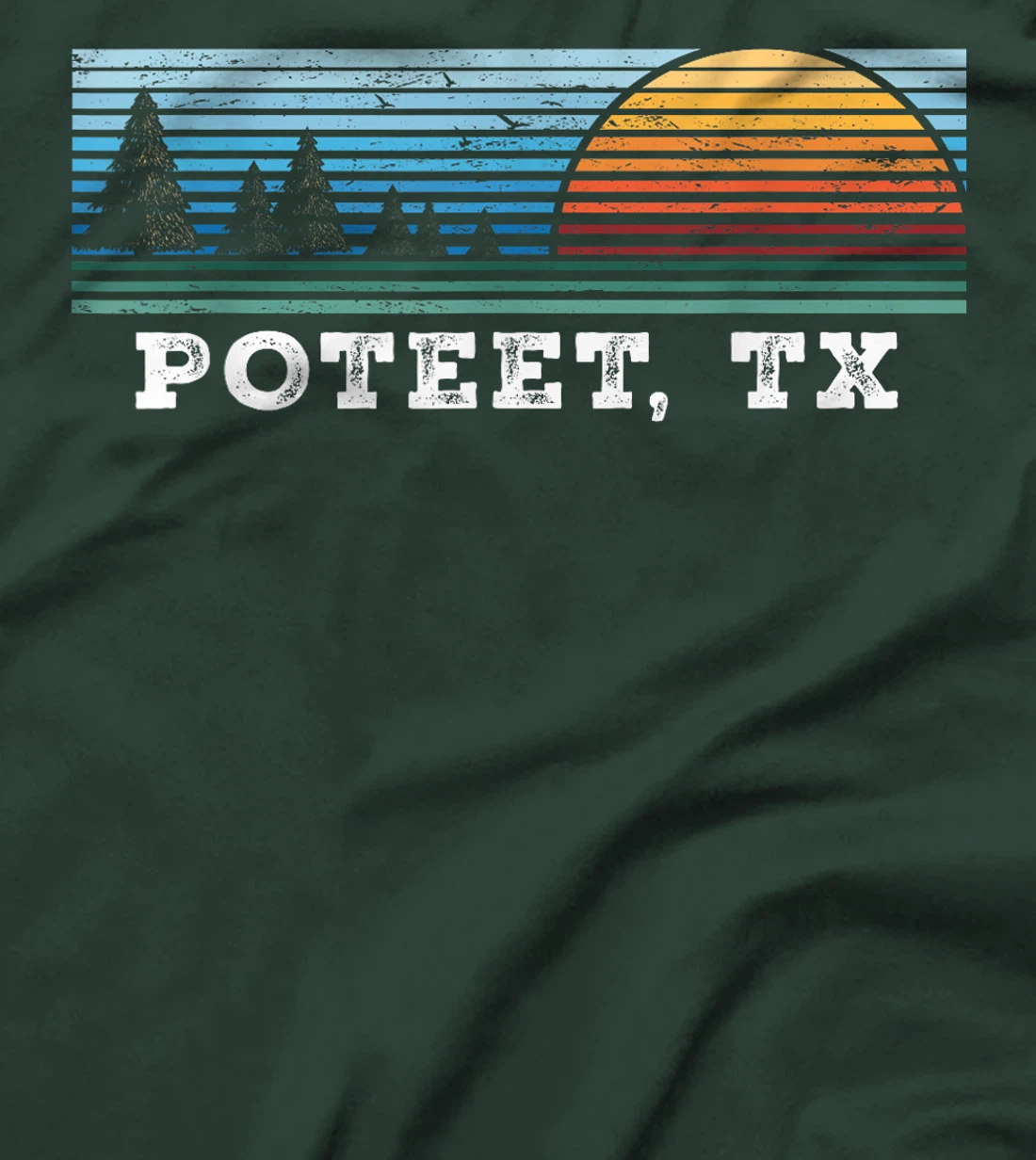Retro Sunset Stripes Poteet, Texas T-Shirt