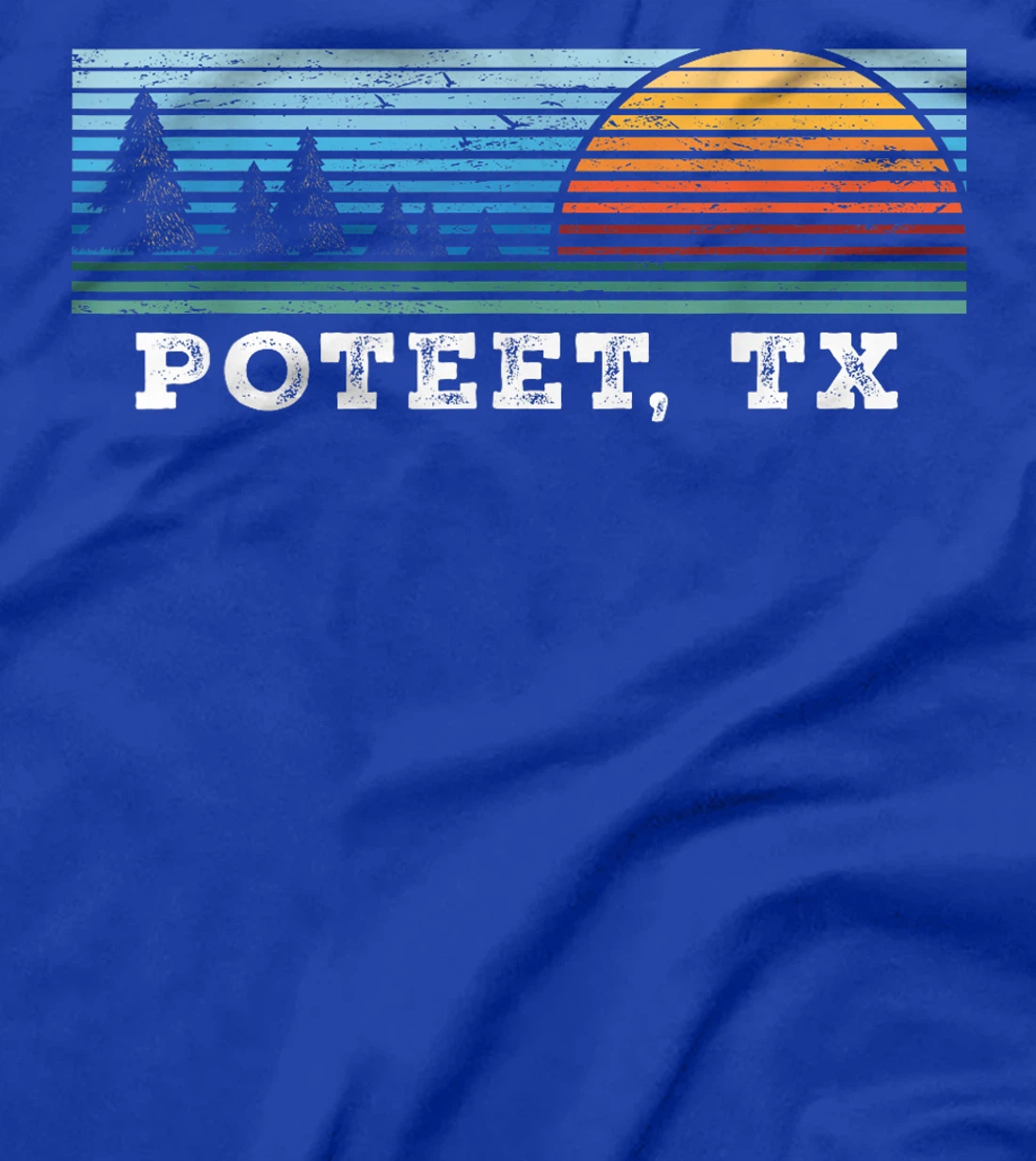 Retro Sunset Stripes Poteet, Texas T-Shirt
