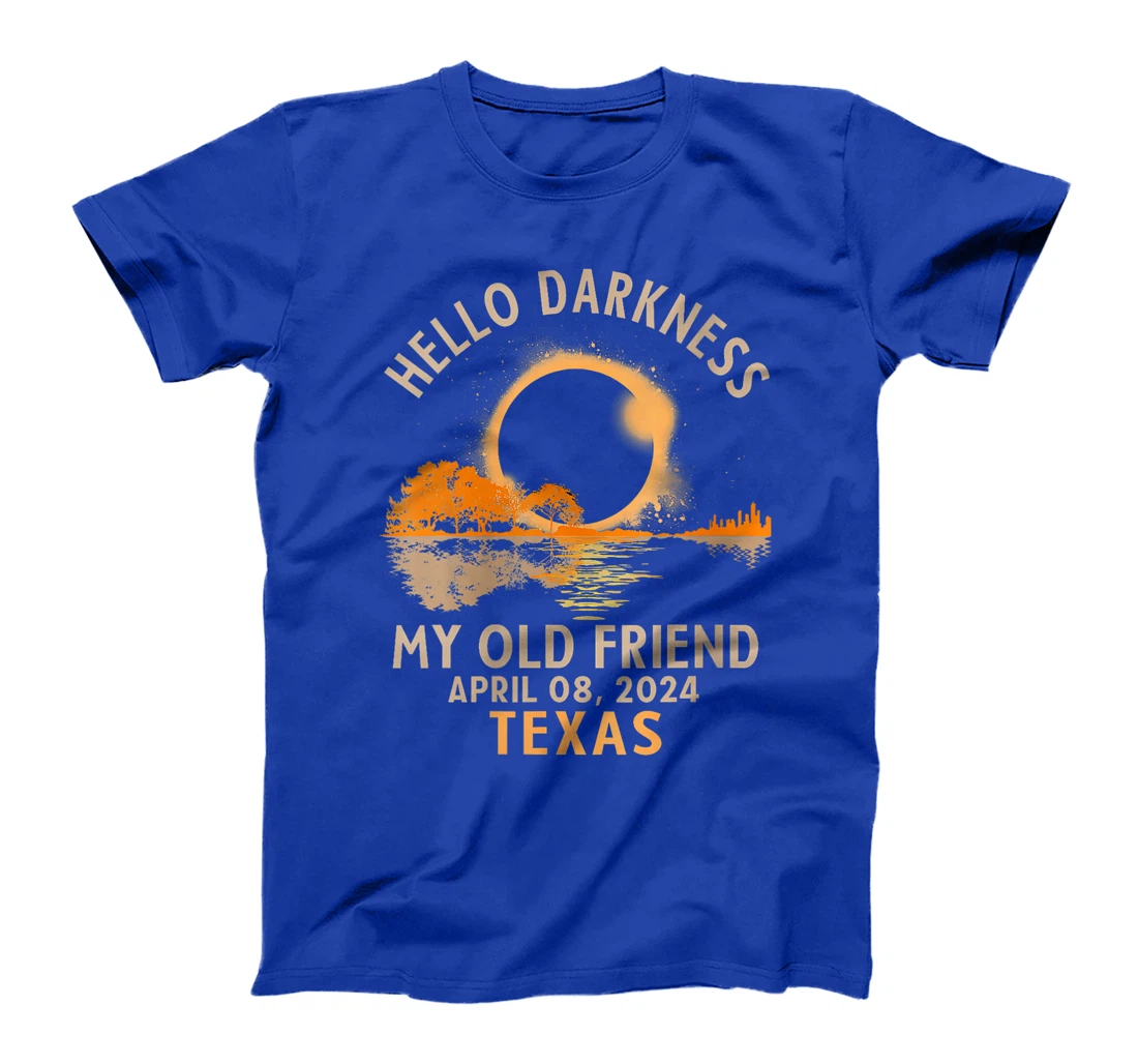 Womens Hello Darkness My Old Friend Total Solar Eclipse 2024 Texas T-Shirt