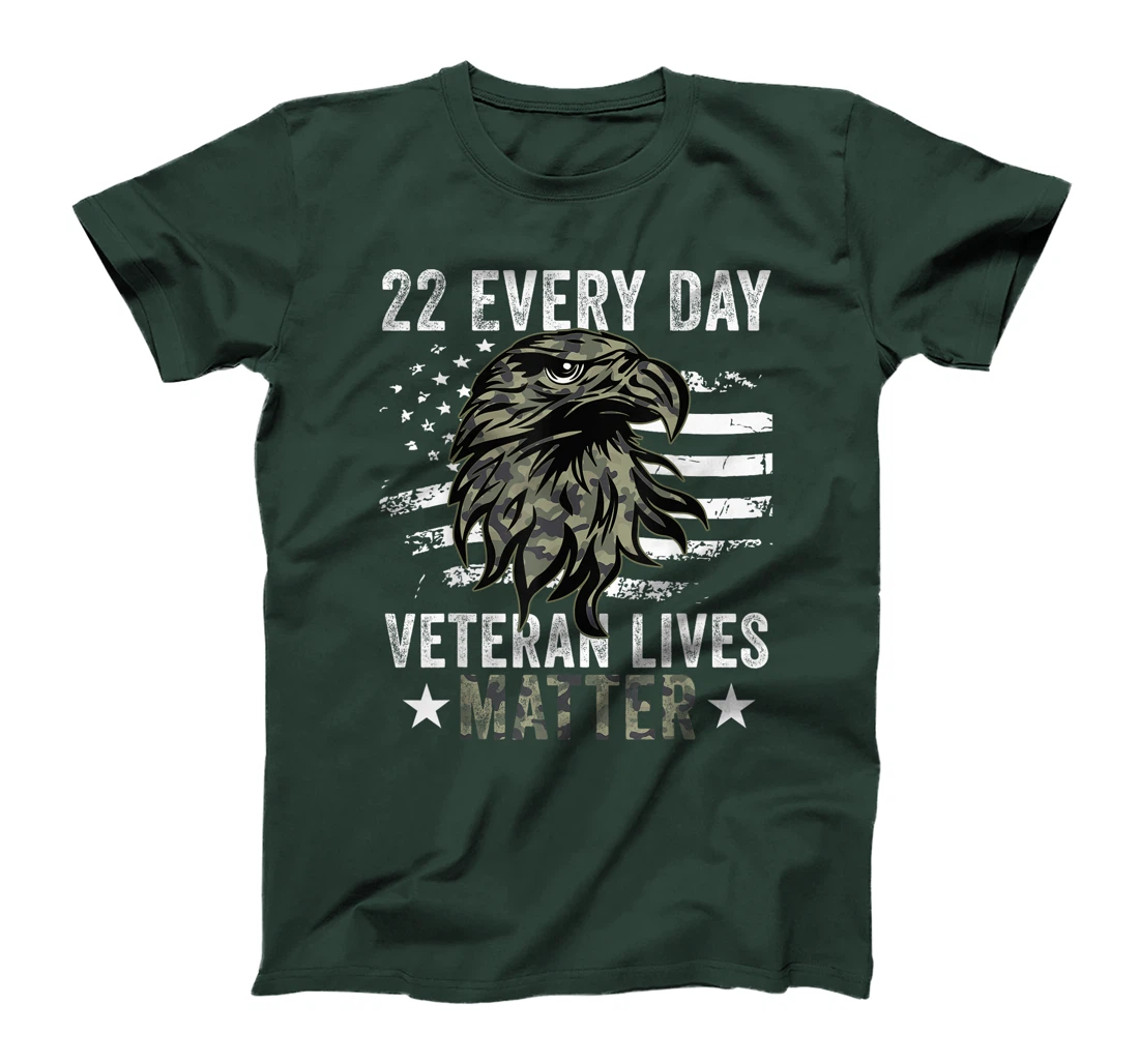 Tu 22 Every Day Veteran Lives Matter Camouflage Flag T-Shirt