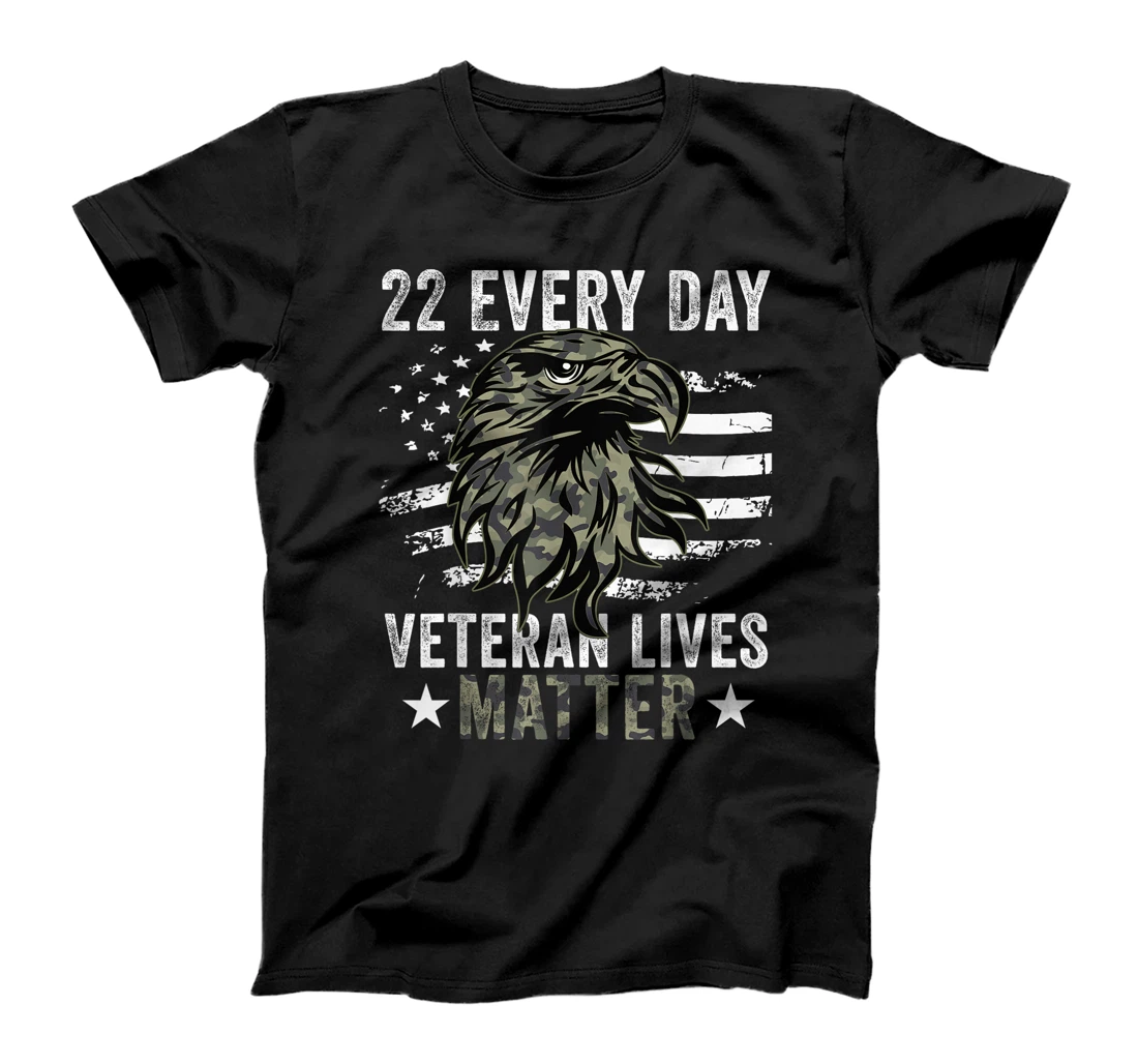 Tu 22 Every Day Veteran Lives Matter Camouflage Flag T-Shirt