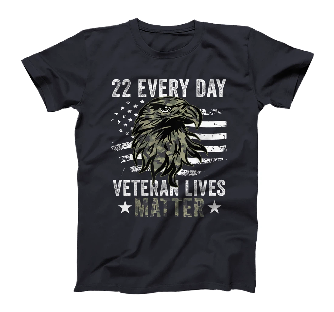 Tu 22 Every Day Veteran Lives Matter Camouflage Flag T-Shirt