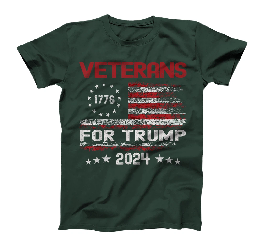 Veterans For Trump 2024 American Flag 4th Of July T-Shirt