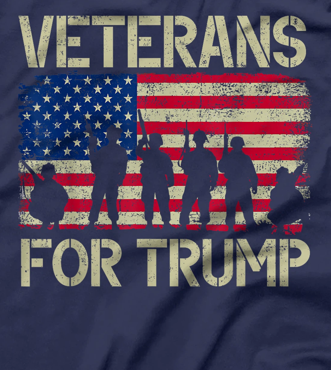Veterans For Trump American Flag Veteran Dad Grandpa T-Shirt