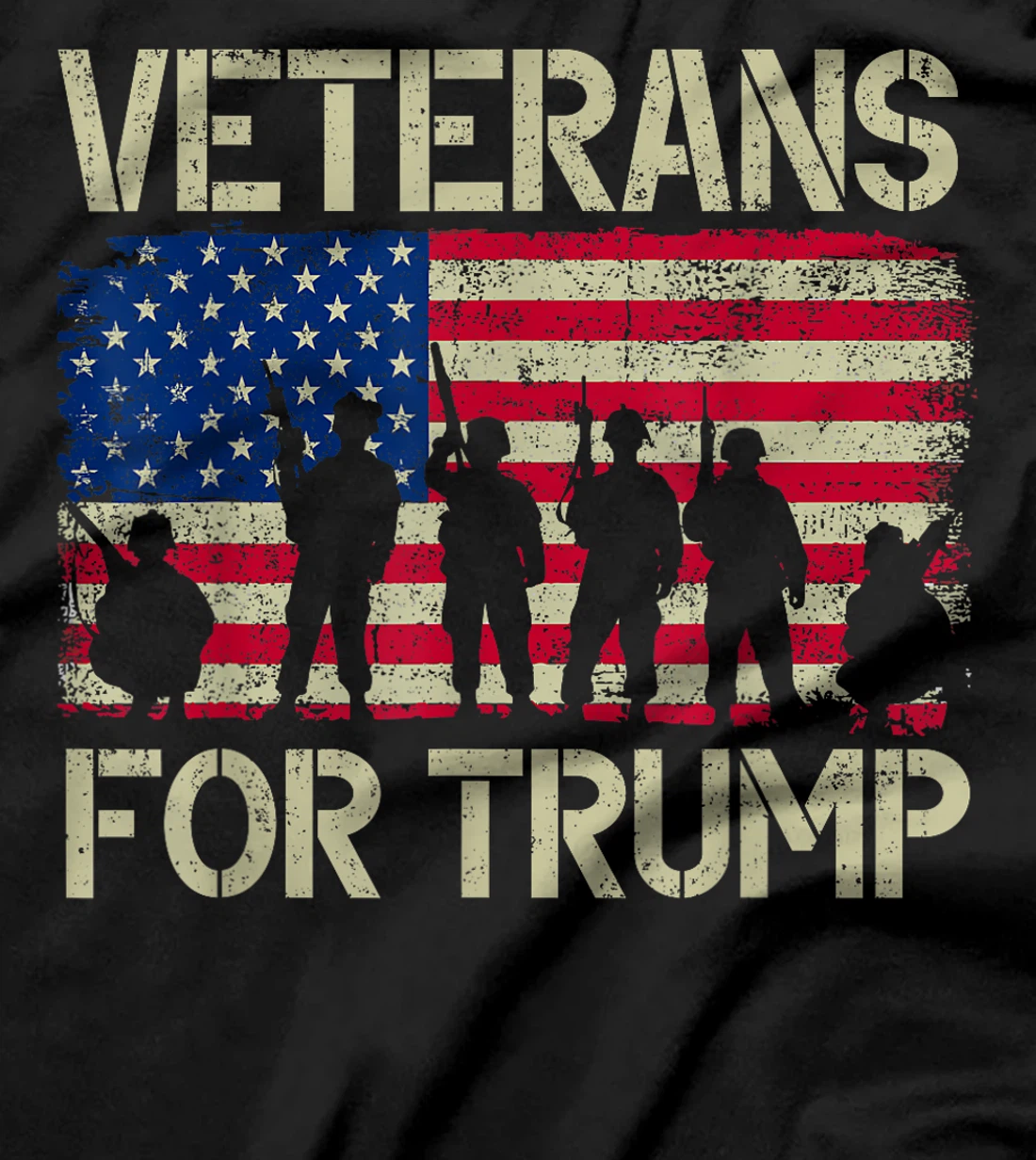 Veterans For Trump American Flag Veteran Dad Grandpa T-Shirt