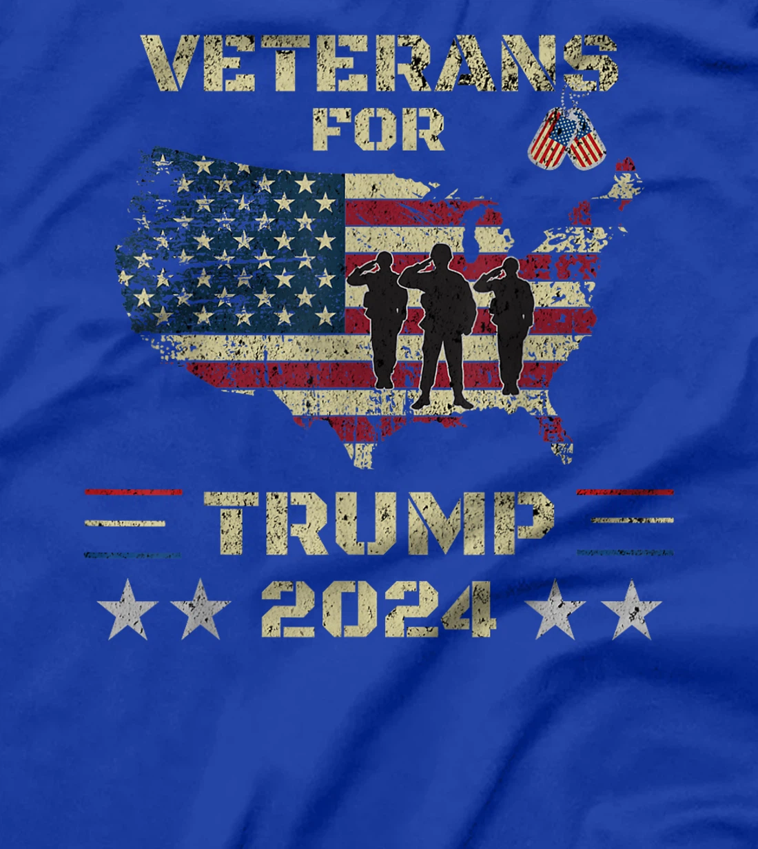 Veterans For Trump 2024 American Flag Election Dad Grandpa T-Shirt