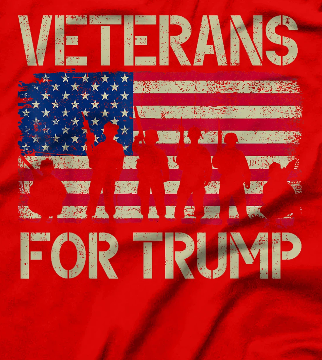 Veterans For Trump American Flag Veteran Dad Grandpa T-Shirt