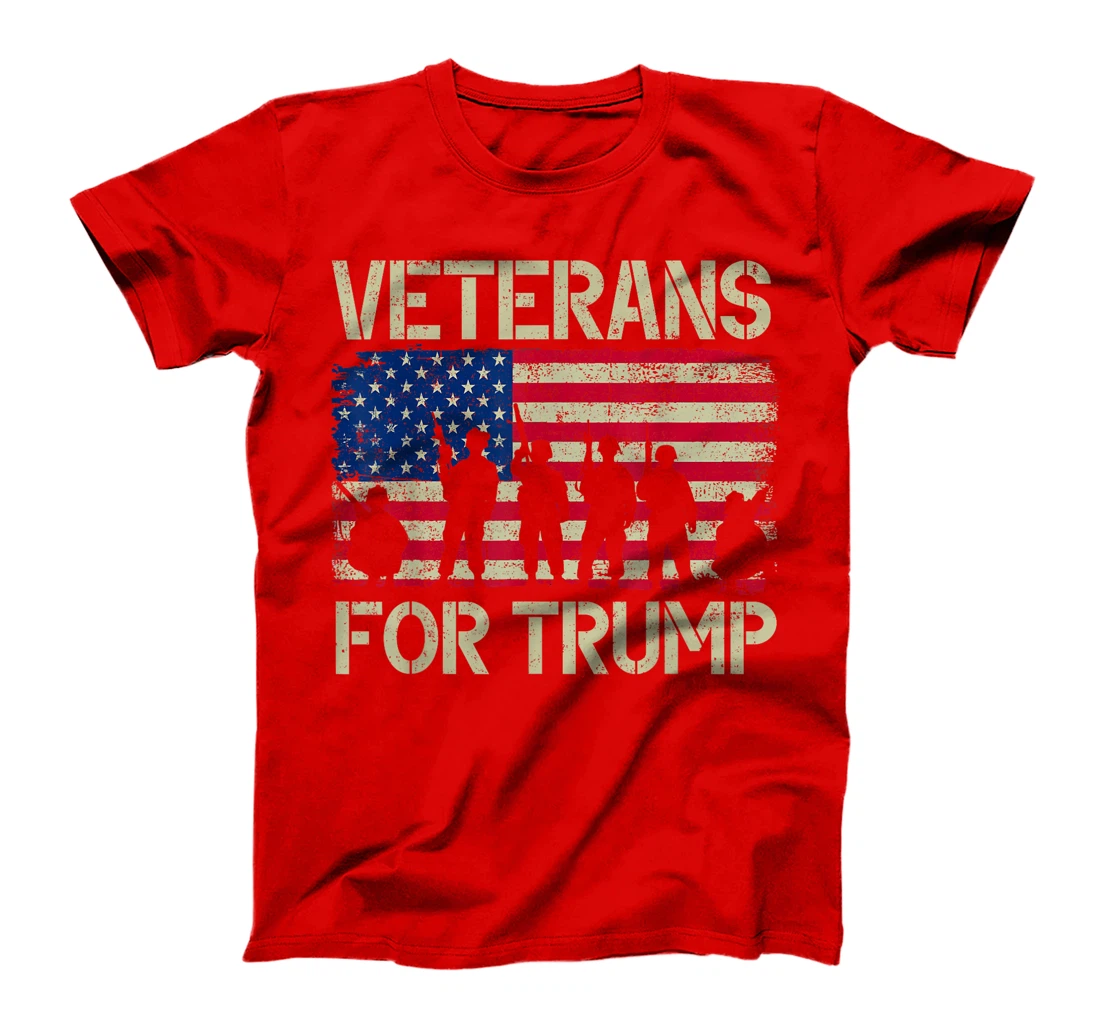 Veterans For Trump American Flag Veteran Dad Grandpa T-Shirt