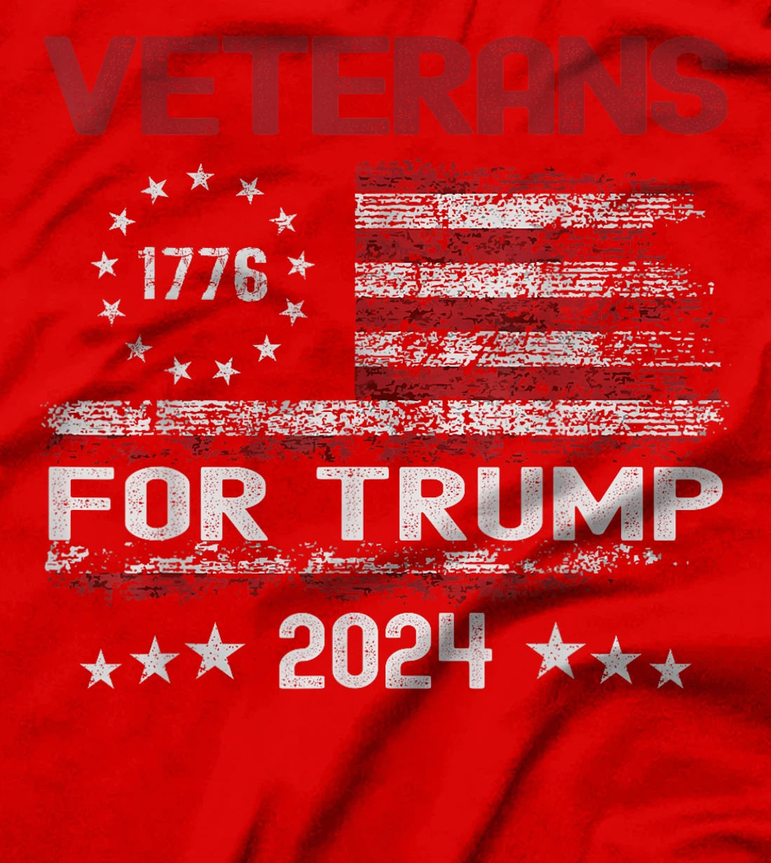 Veterans For Trump 2024 American Flag 4th Of July T-Shirt