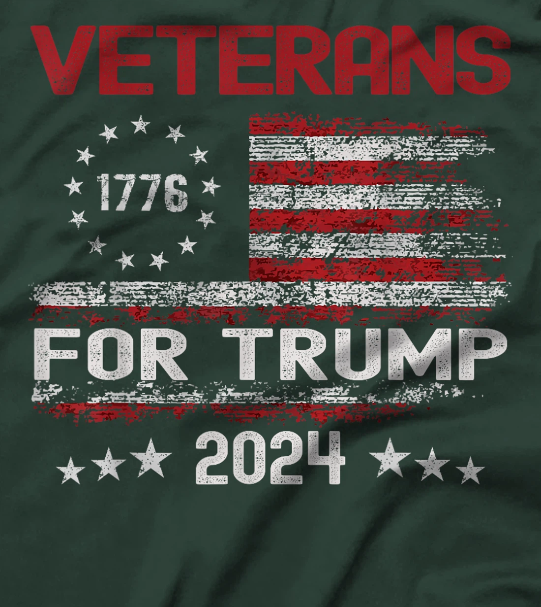 Veterans For Trump 2024 American Flag 4th Of July T-Shirt