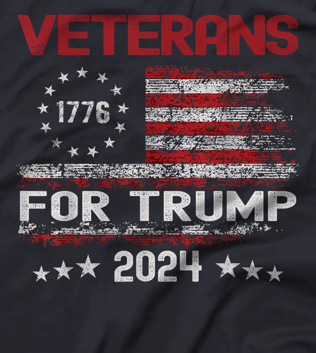 Veterans For Trump 2024 American Flag 4th Of July T-Shirt