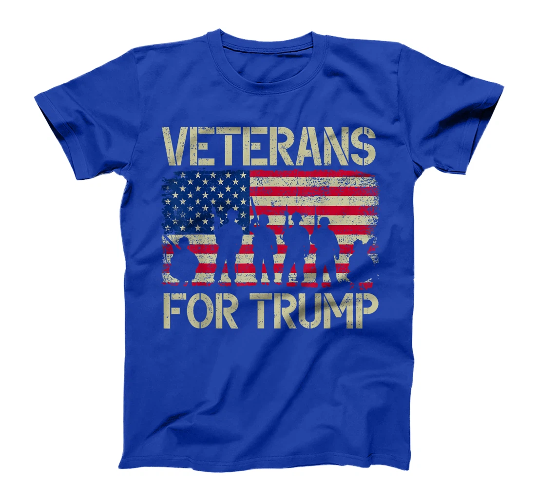 Veterans For Trump American Flag Veteran Dad Grandpa T-Shirt