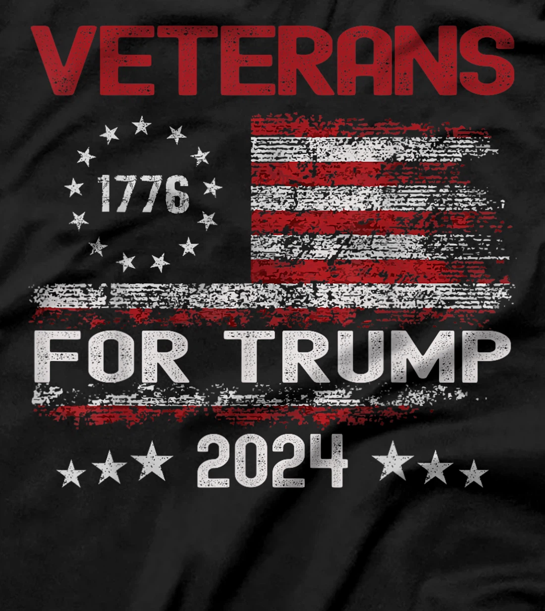 Veterans For Trump 2024 American Flag 4th Of July T-Shirt