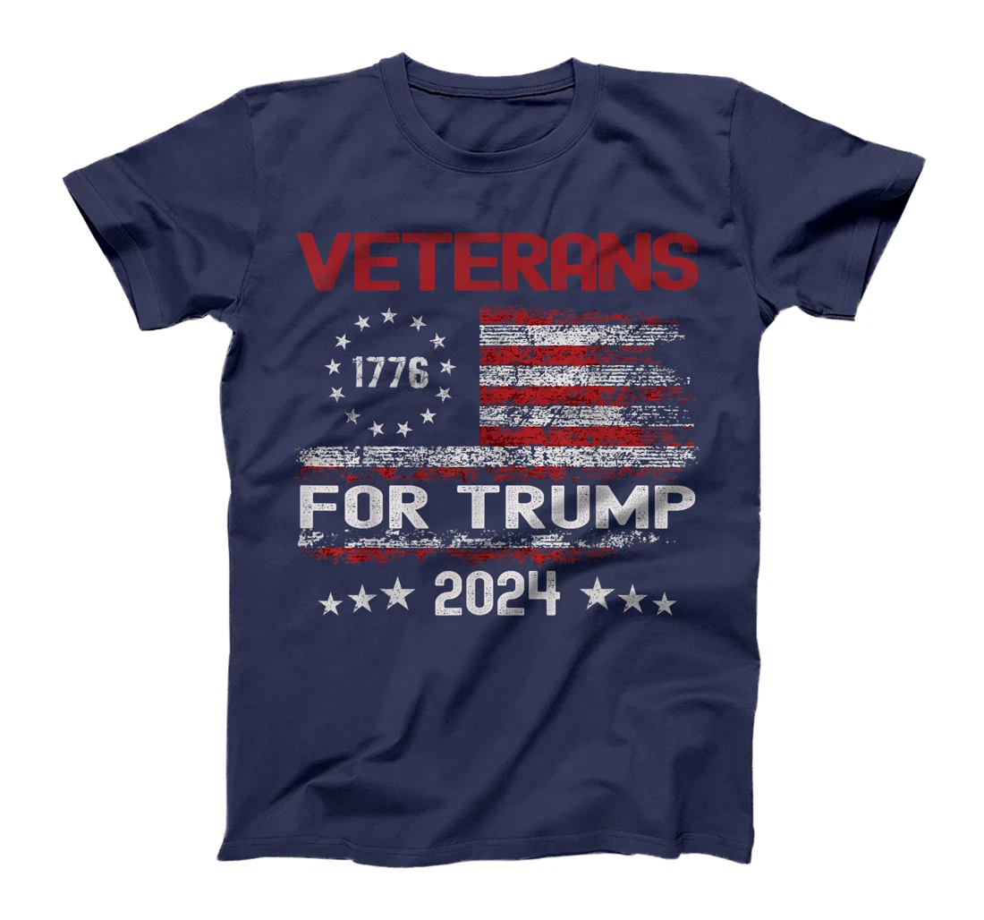 Veterans For Trump 2024 American Flag 4th Of July T-Shirt