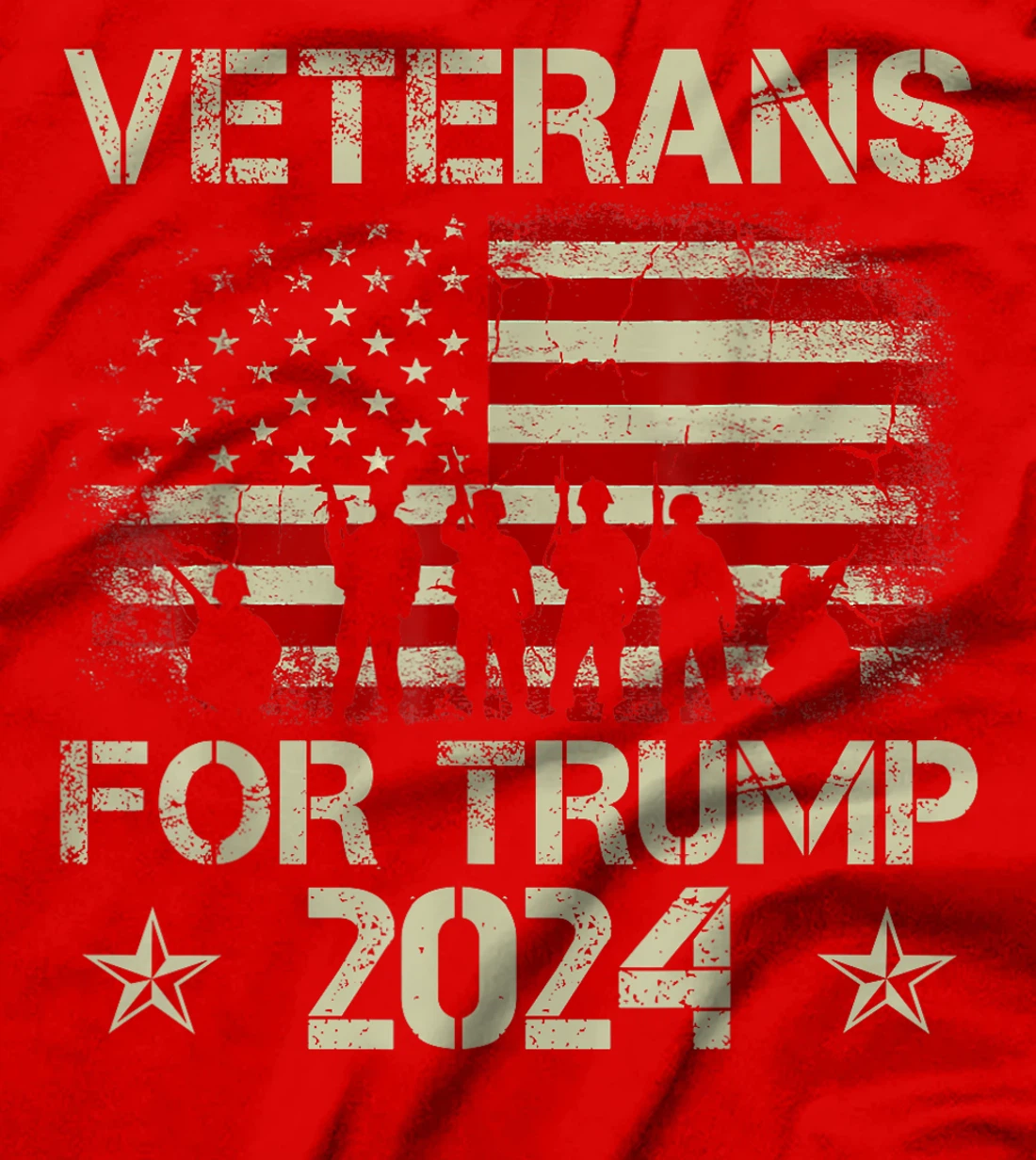 Grandpa Veterans For Trump 2024 American Flag 4th Of July T-Shirt