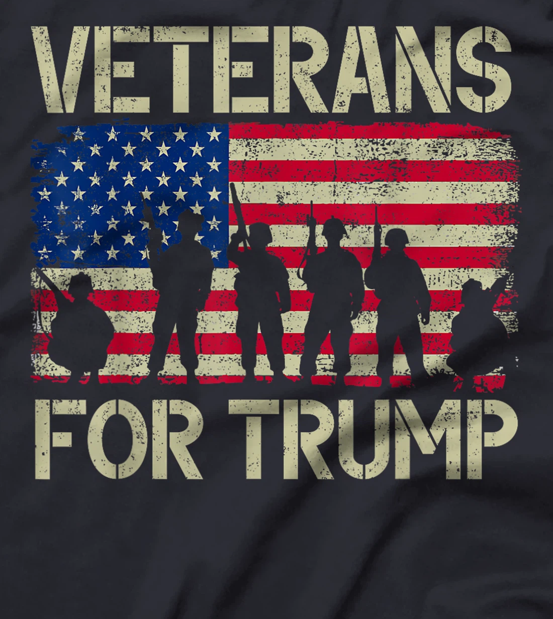 Veterans For Trump American Flag Veteran Dad Grandpa T-Shirt